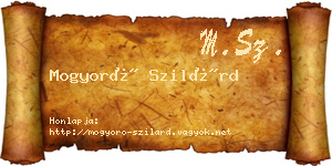 Mogyoró Szilárd névjegykártya